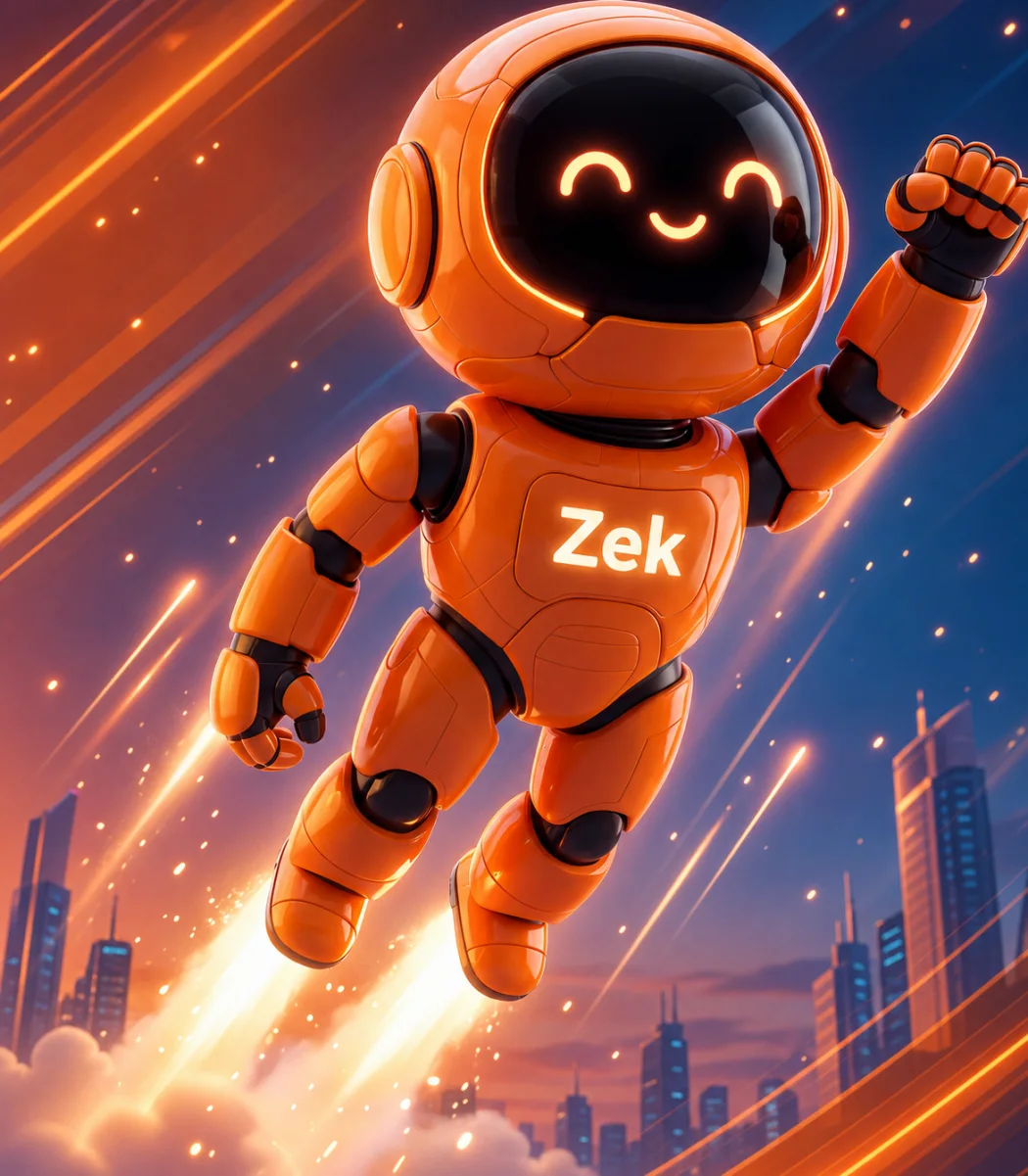 Zek Pay maskotu Zek, ödeme deneyimini temsil eden bir sahnede havada ilerliyor
